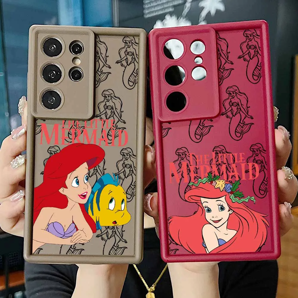 ليتل ميرميد ديزني لسامسونج غالاكسي S25 S24 S23 S22 S21 S20 زائد الترا FE لايت العين سلم جراب هاتف