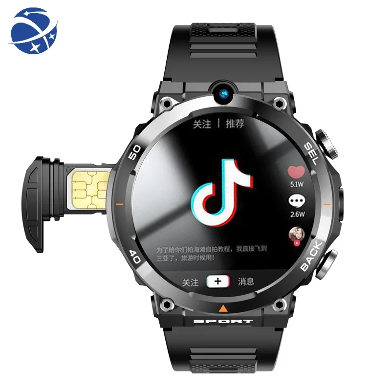 YYHC 2024 Latest 4G Smart Watch Sim Card Built Programmable 1.39 inch Luxury Android 8.1 Smart Watch H10 with GPS WIFI