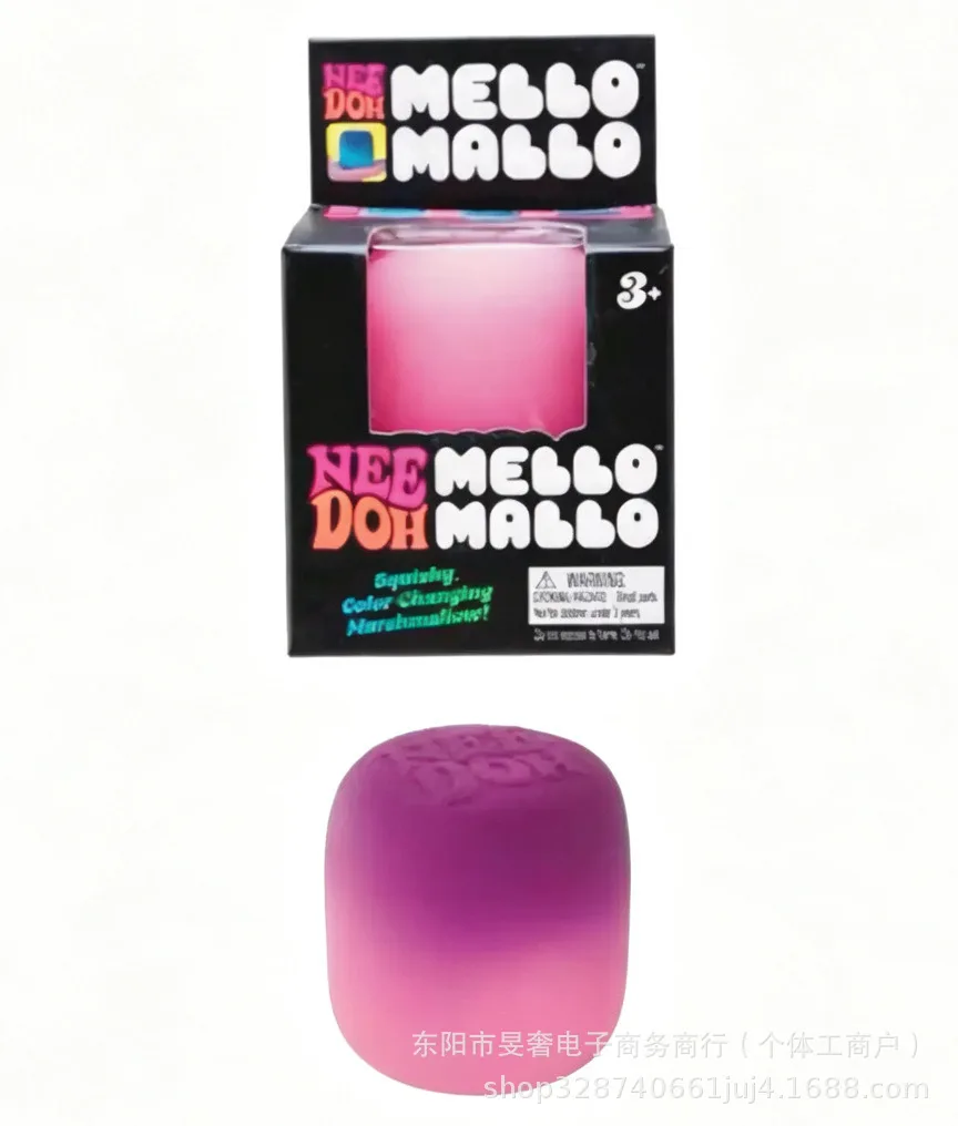 Needoh Mello Mallo UV-Licht Reaktives Squish-Spielzeug Marshmallow-Textur Langsam Aufsteigendes Quetsch-Fidget-Spielzeug Sonnenlicht Farbwechsel Geschenk