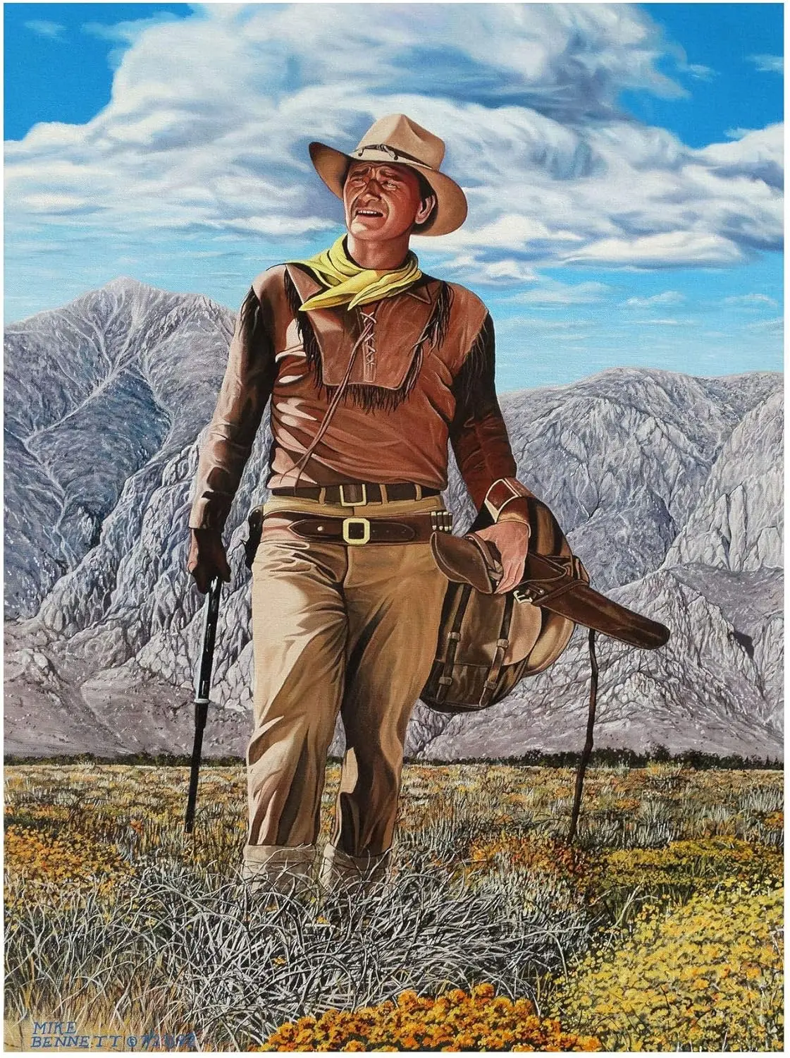 Wayne - Hondo Giclee Art Print Poster from Drawing and Painting by Artist Mike Bennett 9
