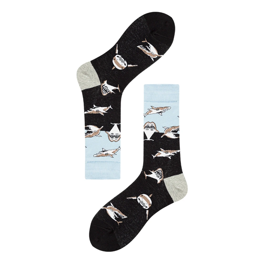 New Spring Winter Happy Shark Unisex Hip Hop Skateboard Keep Warm Socks Street Wear Dance Rock Punk Party Dropship