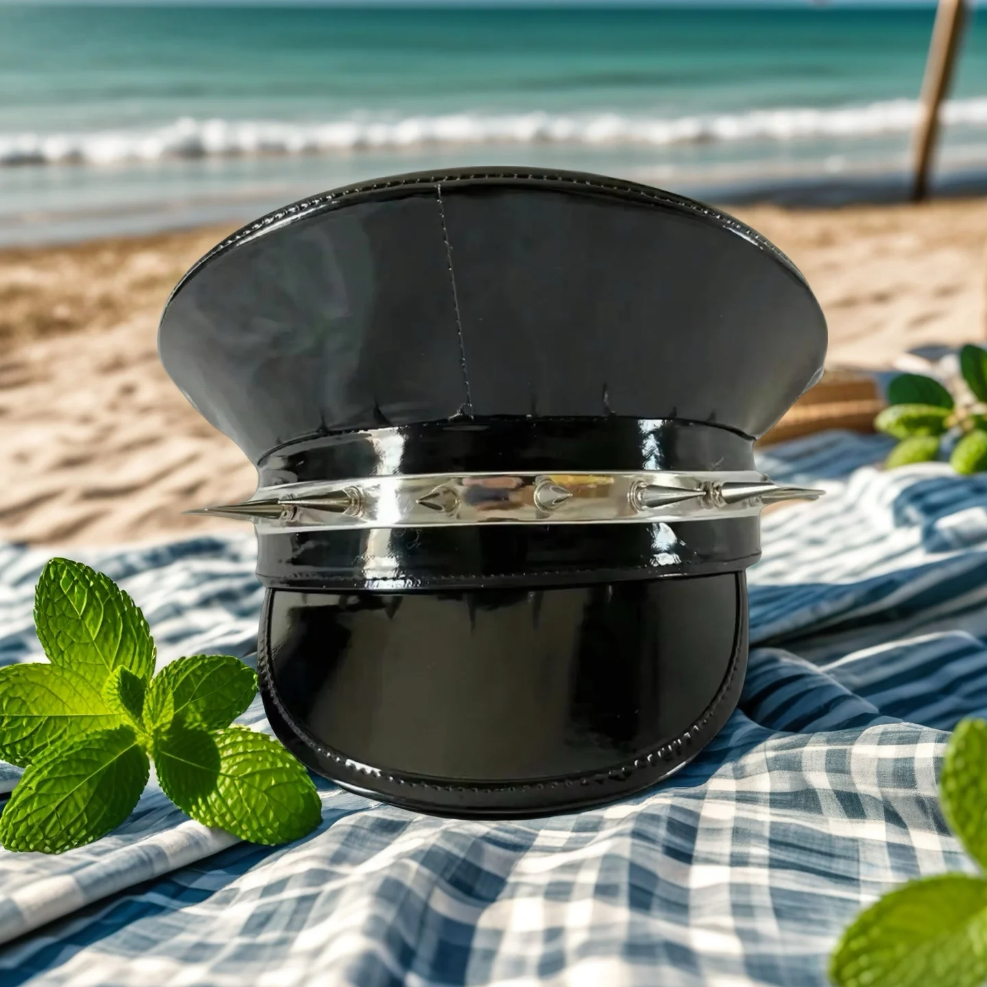 

HongLuan Черная готическая шляпа капитана в стиле стимпанк, фестиваль Burning Man, кепка в стиле милитари для мужчин и шапки из искусственной кожи для женщин