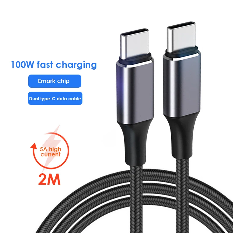 Charging Wire Stable High Speed Fast Charging 100w 40mb/s For C To C Data Line Portable 5a Type-c Data Transfer