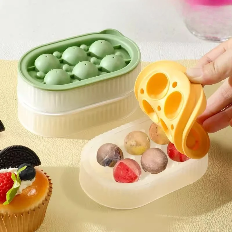 Ice Cube Mold Round Ice Hockey Premium Silicone Sphere Molds Seamless Mold Whiskey Cocktail Kitchen Must-Have for Chilled