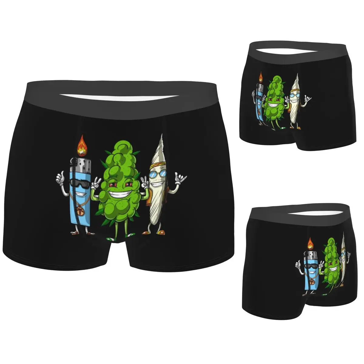 

Boxer Underpants Shorts Weed Bud Joint Lighter Panties Men's Breathable Underwear for Homme Man Boyfriend Gifts