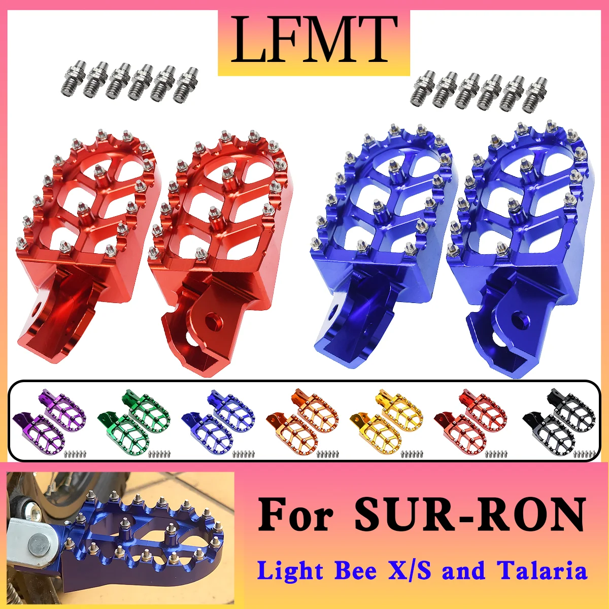 

Electric motocross modified accessories for Surron Light bee S X electric motocross new studded foot pedals