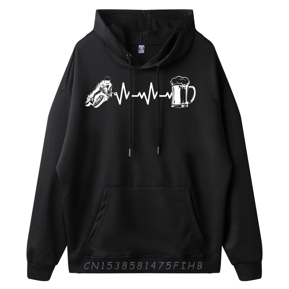 Motorcycle Heartbeat Ekg Motorbike Biker Motorcyclist Christian Hoodie Men Camiseta Oversized