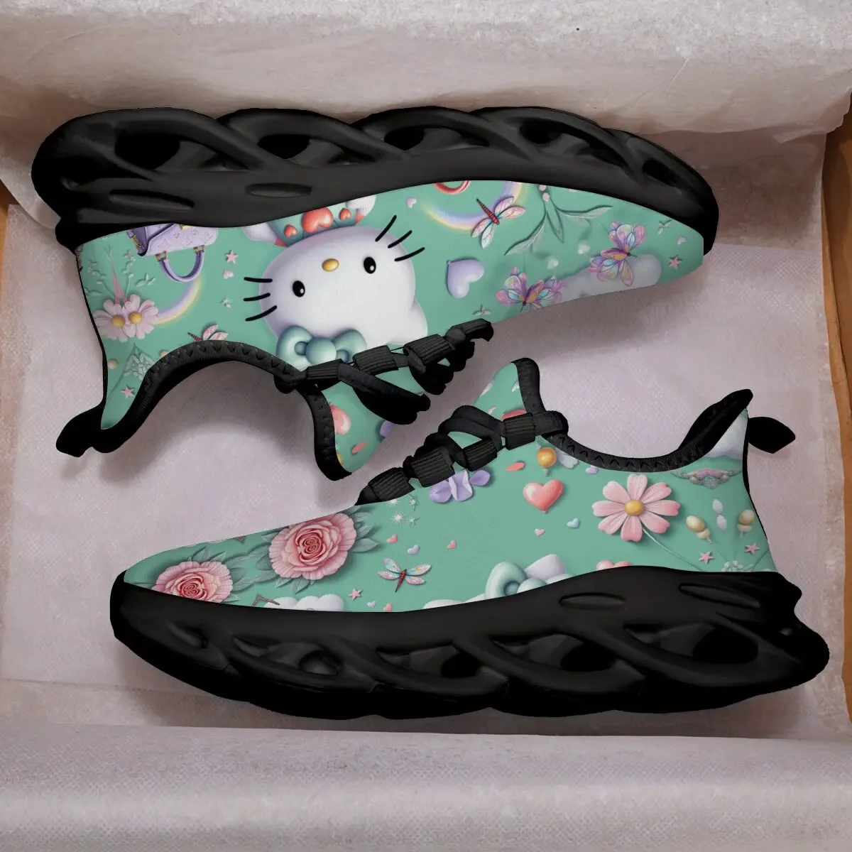 

Shoes for Kids Disney Hello Kitty Girls Sports Shoes Lightweight Soft Sole Breathable Fashion Sports Walking Casual Tennis Flat