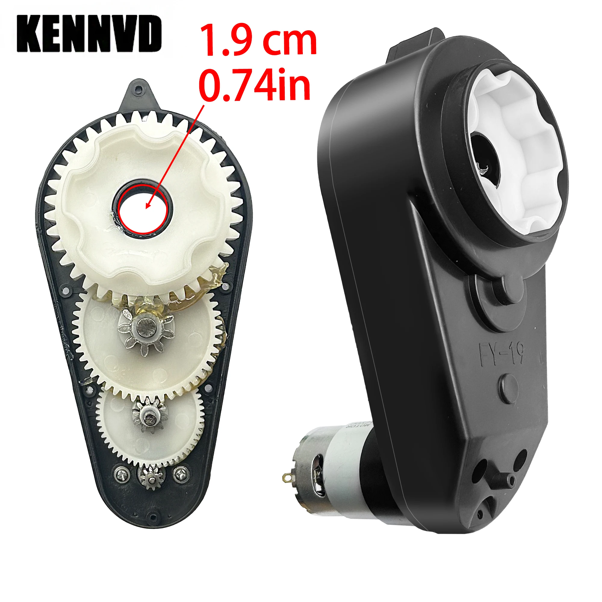 1.9 センチメートル 0.74 インチ口径 6V 12V 24V RS550 高速子供電動乗り物おもちゃの車メタルギアモーターギアボックスエンジンアクセサリー