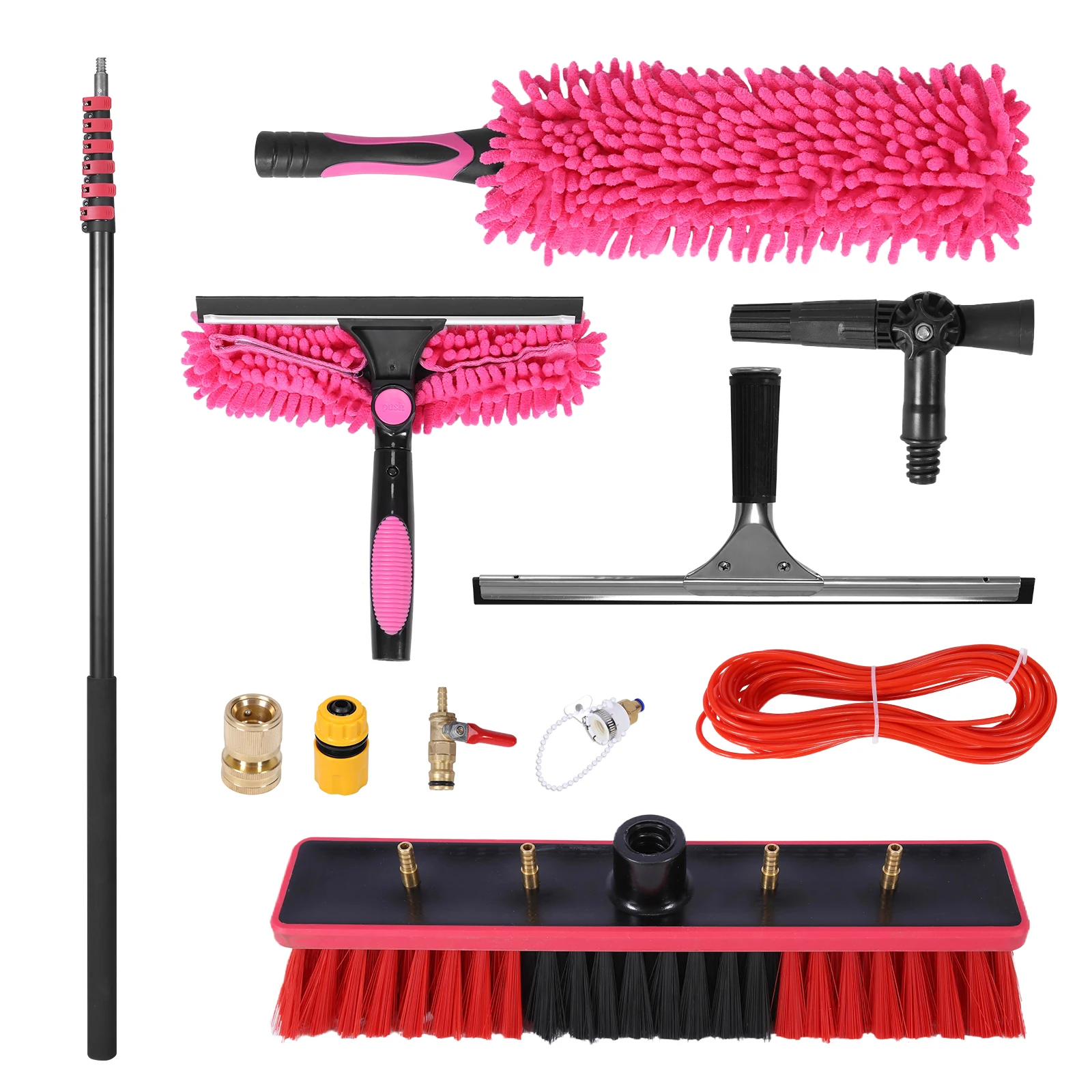 

Water Fed Brush Kit Extendable Window Cleaning Pole Telescopic Water Supply Brush Kit Solar Panel Cleaning Tool