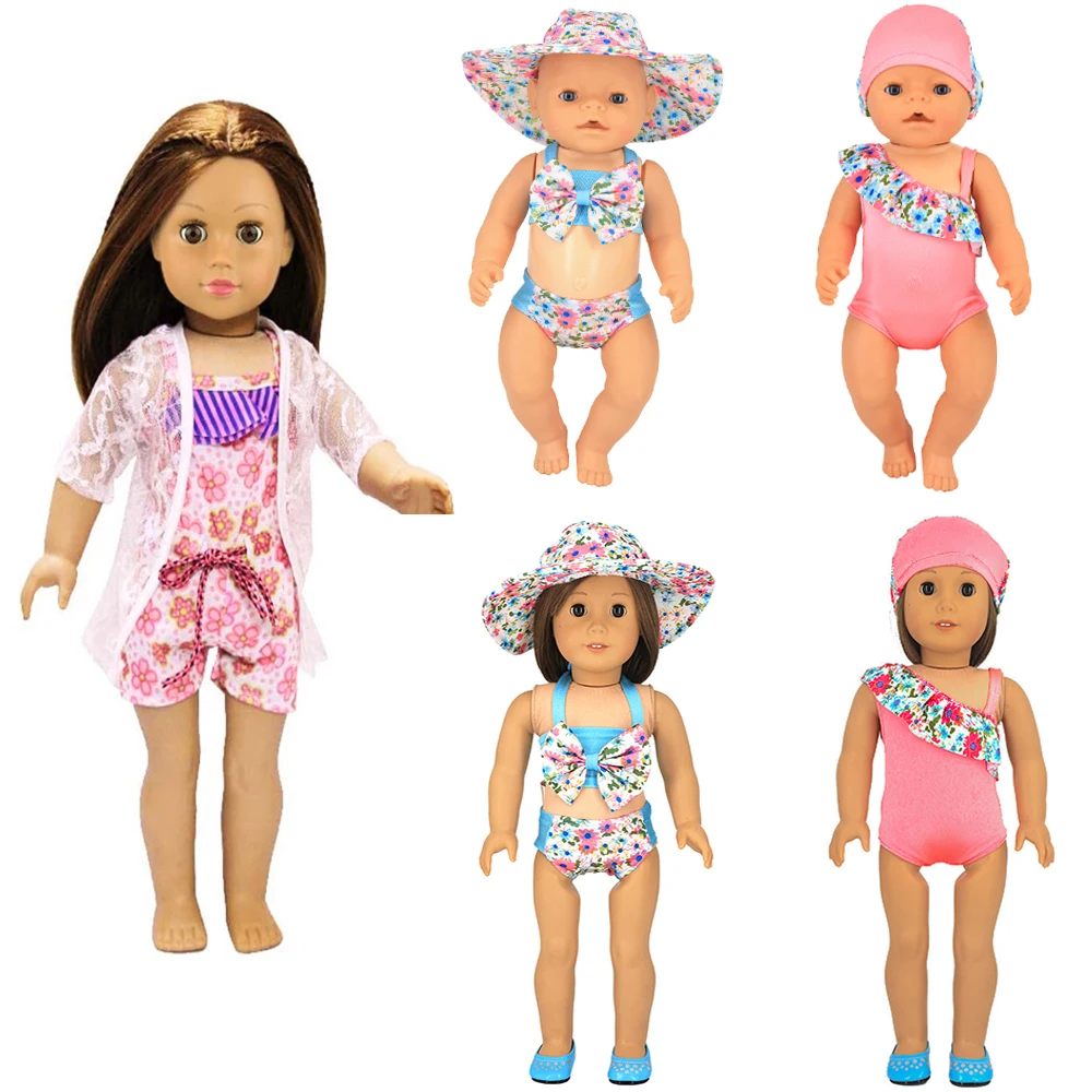 Baby Born Doll Swimming Suit 18 Inch American Girl Doll Outfit 43cm Our Generation Doll Accessories Girls Toy
