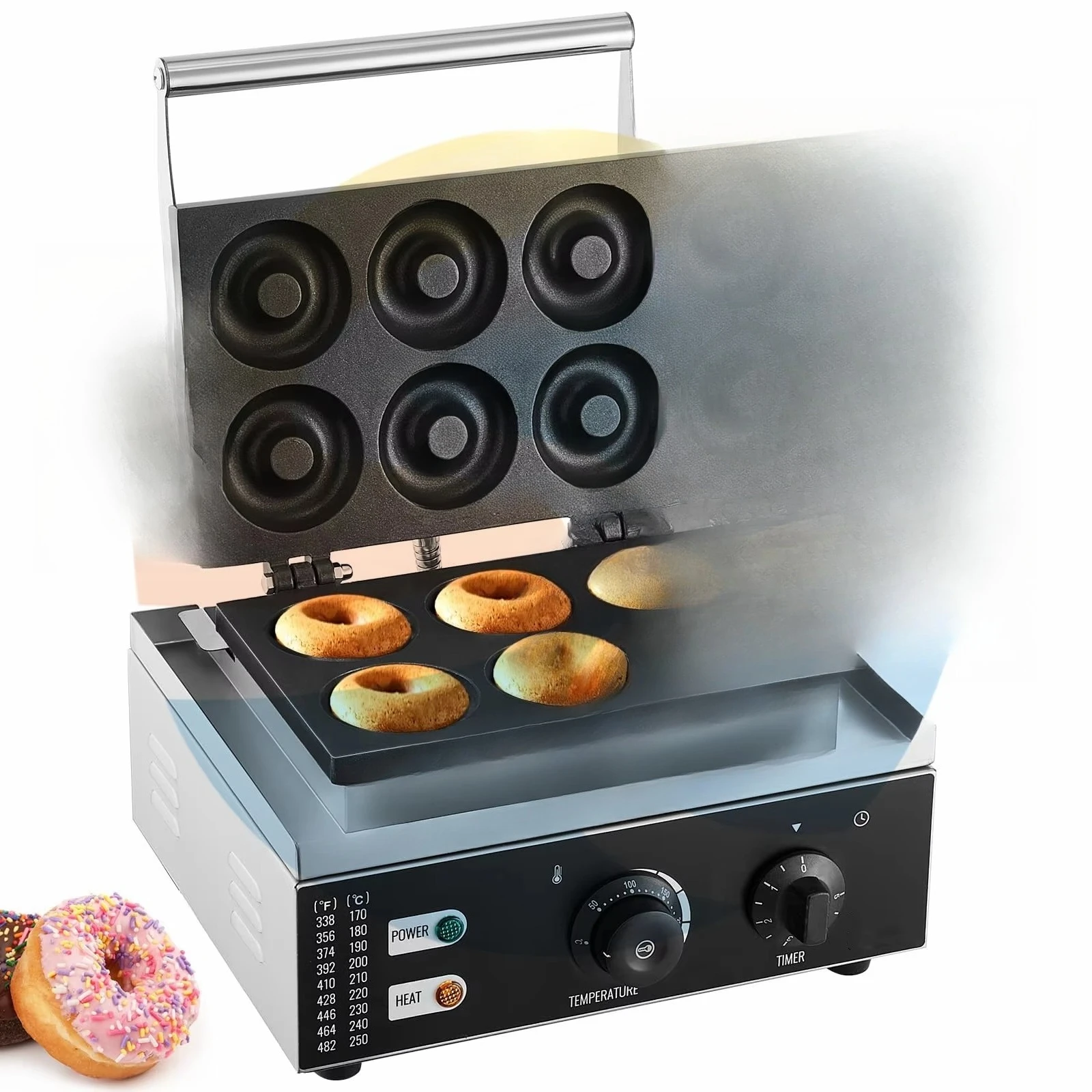 Non-stick 6 Hole Donut Waffle Machine Electric Donut Machine Commercial Donut Machine
