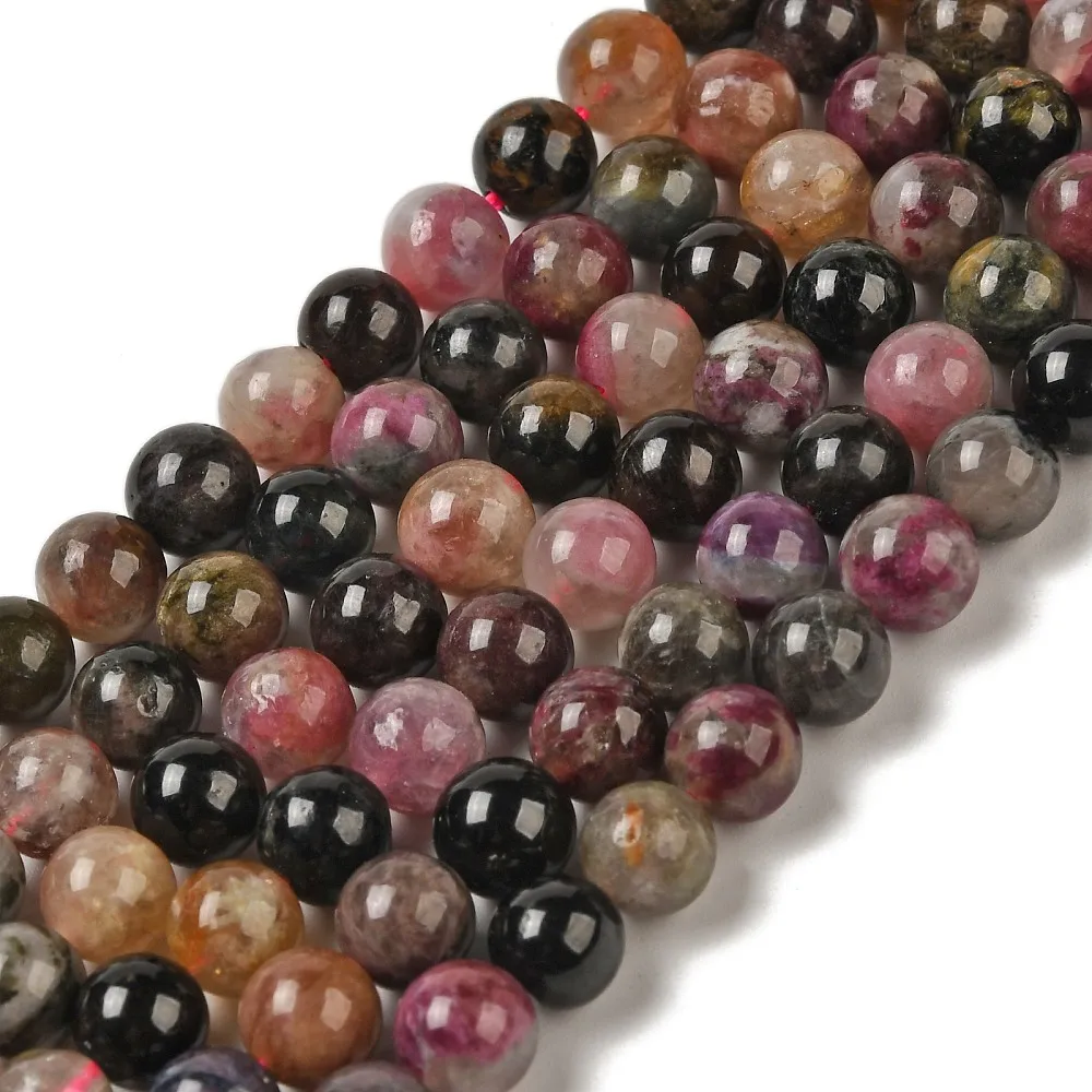 

3 Strands Natural Multicolor Tourmaline Round Bead Strands, 6mm & 8mm for DIY Necklace Bracelet Earring Jewelry Making