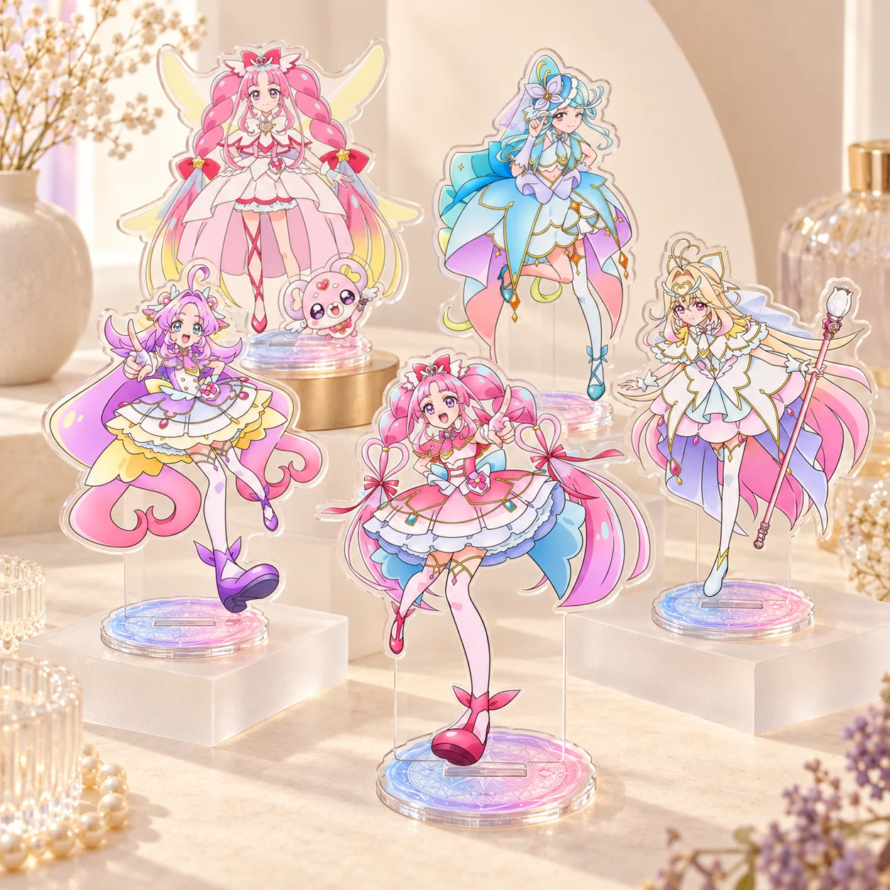 Meitantei Precure Acrylic Stand Cure Idol Cure Zukyoon Cure Wink Cure Kyun-Kyun Movie Figure Display Collectible Gift keychain