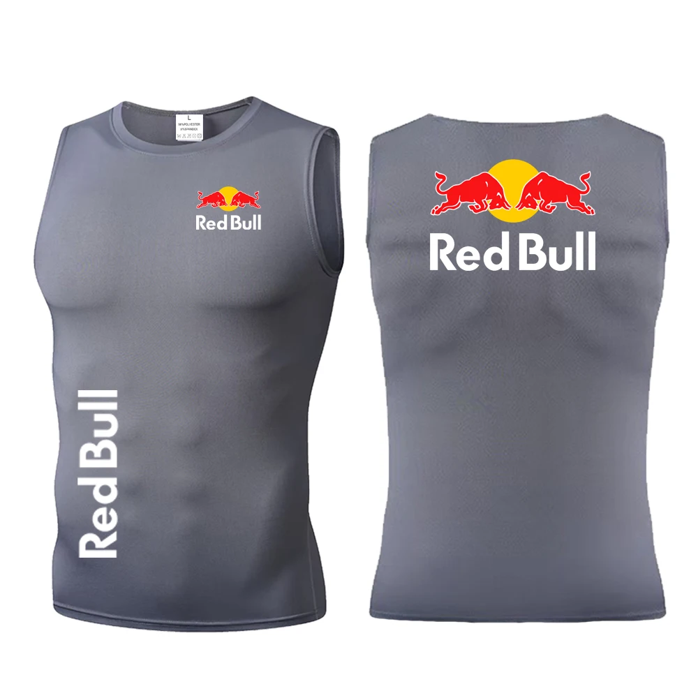 Red Bull Top 2025 Korean Men's Sexy Fitness Sports Running Tight Vest Summer Casual Hot Selling Thin Sleeveless O-neck Tank Top