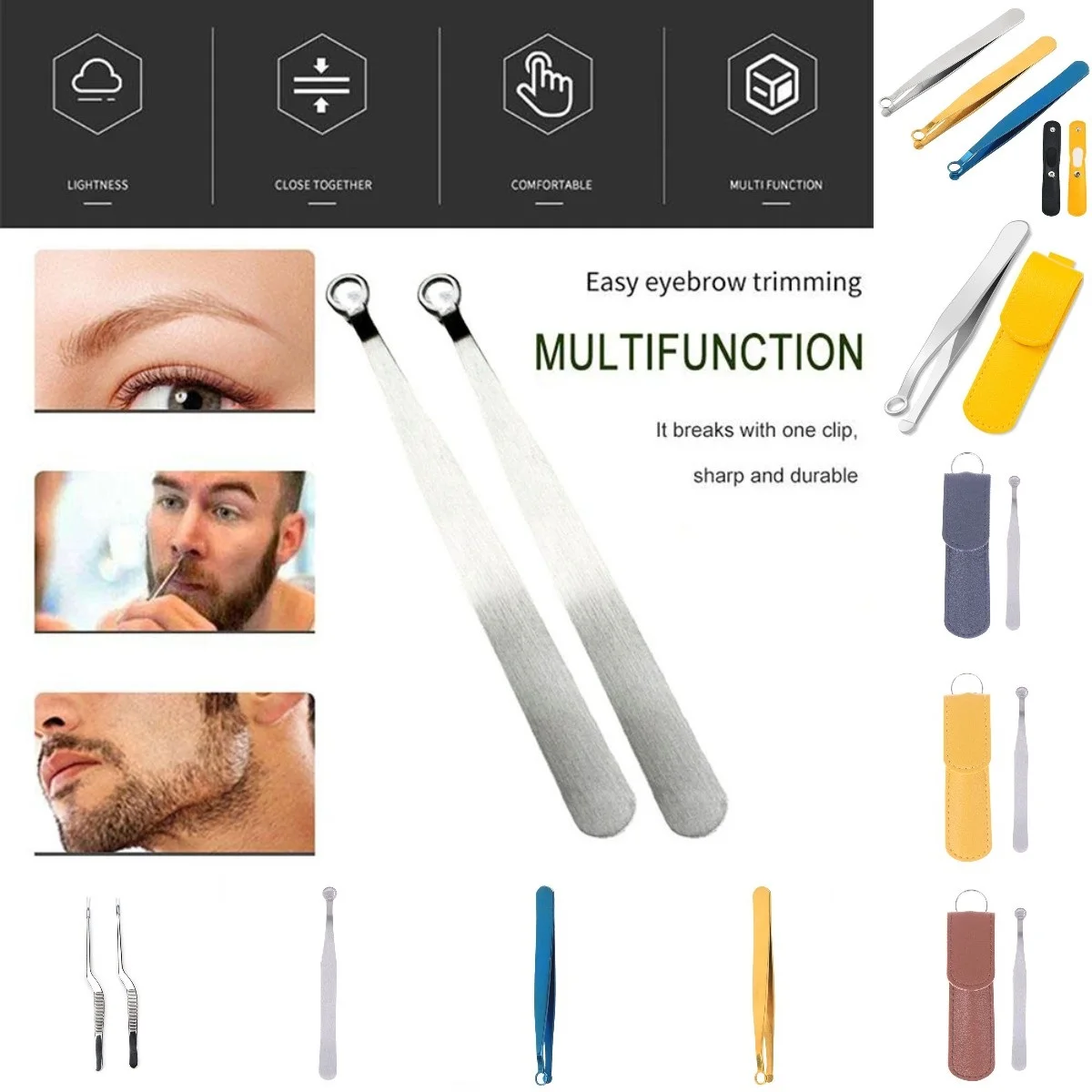 

1PC Nose Hair Trimming Tweezers Nose Trimmer Tweezer Round Tip Perfect Steel Nose Hair Removal Trimming Nose Hair RemovalTweezer