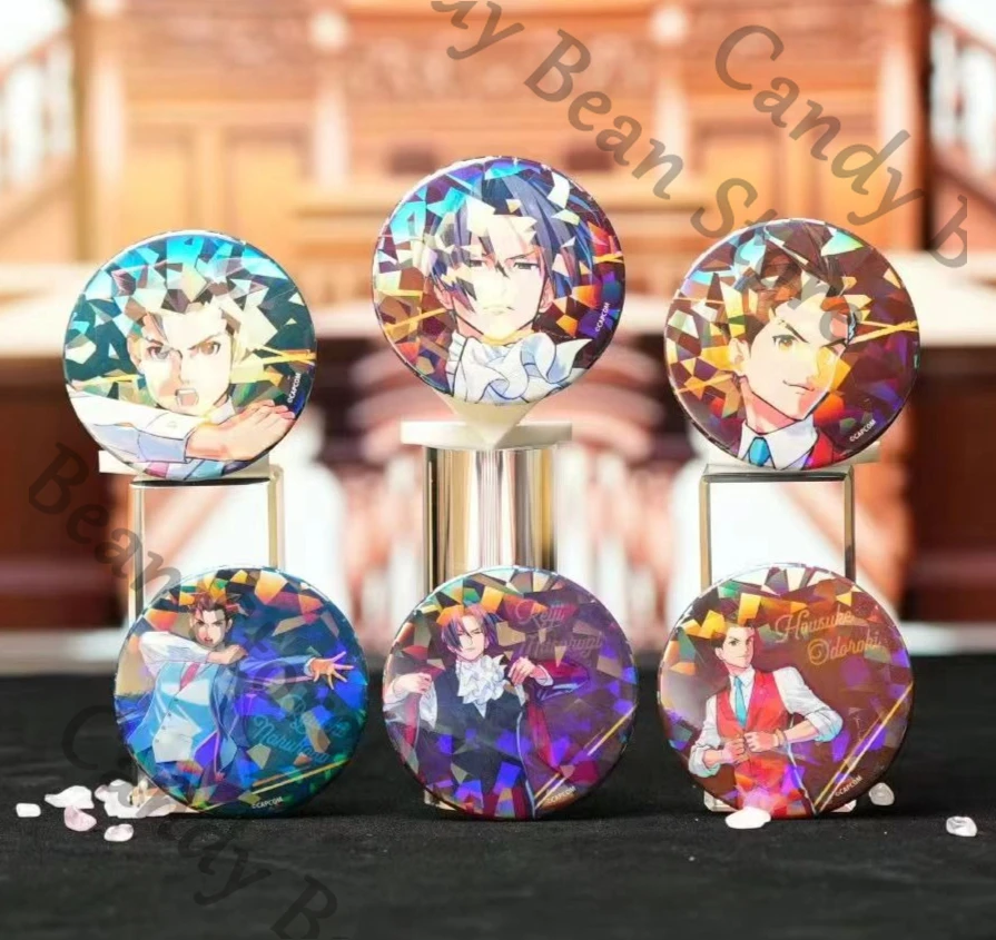 أنيمي حقيقية المحامي الآس مايلز إيدجوورث فينيكس رايت أبولو العدالة مي تأثيري الليزر شارة الكرتون شعار بروش هدية عيد الميلاد #1