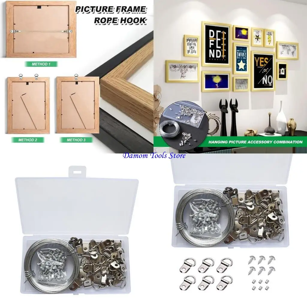 57BE 131pcs Versatile Metal Picture Frame Wire 30m Length for Artwork & Photographs