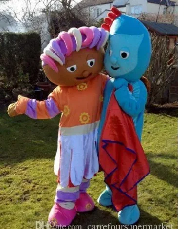 

New Adult Hot Sale Foam Both iggle piggle & upsy daisy Mascot Costume Plush Christmas Fancy Dress Halloween Mascot Costume