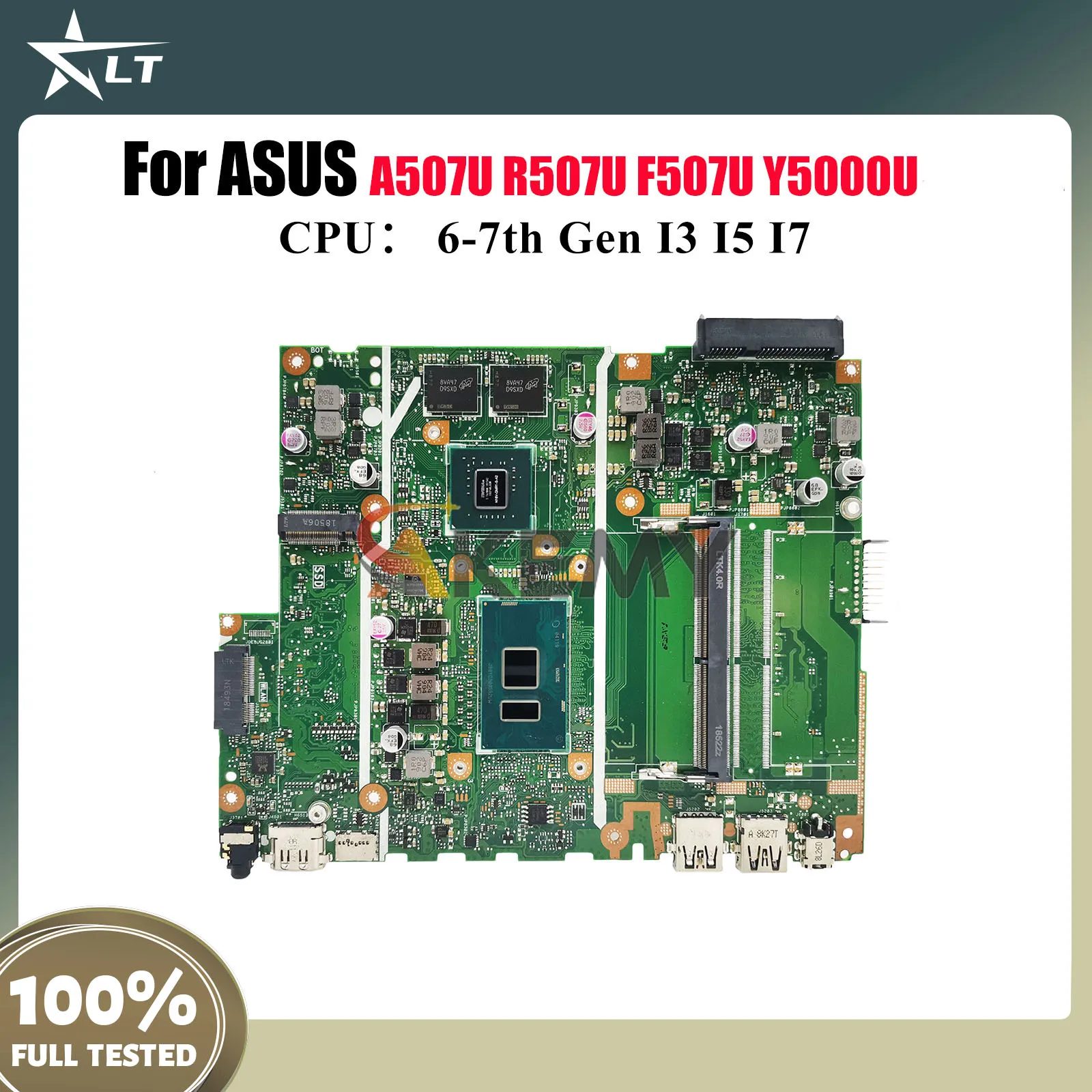 

X507UB Laptop Motherboard For ASUS X507UBR A507U X507UAR X507UB Y5000U R507U X507U F507U X507UF X507UFR Mainboard I3 I5 I7 CPU