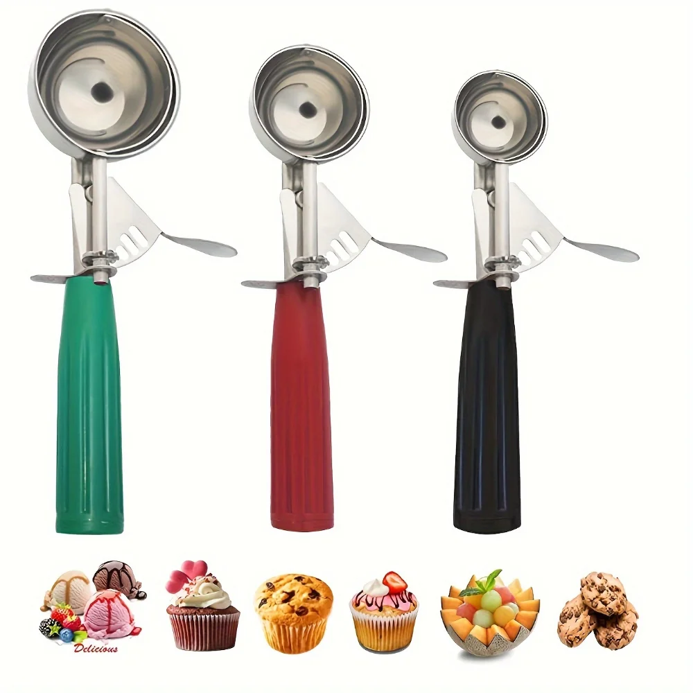 

Ice Cream Ball Scoop, Ball Digger, 304 Stainless Steel Cupcake Scoop, Fruit Spoon, Multiple Size Large-Medium-Small Size, Kitche