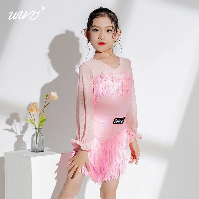 Latin-danskostuum voor meisjes - Nieuwe hoogwaardige lente/zomerwedstrijdprestaties voor kinderen - Latin-jurk voor kinderen