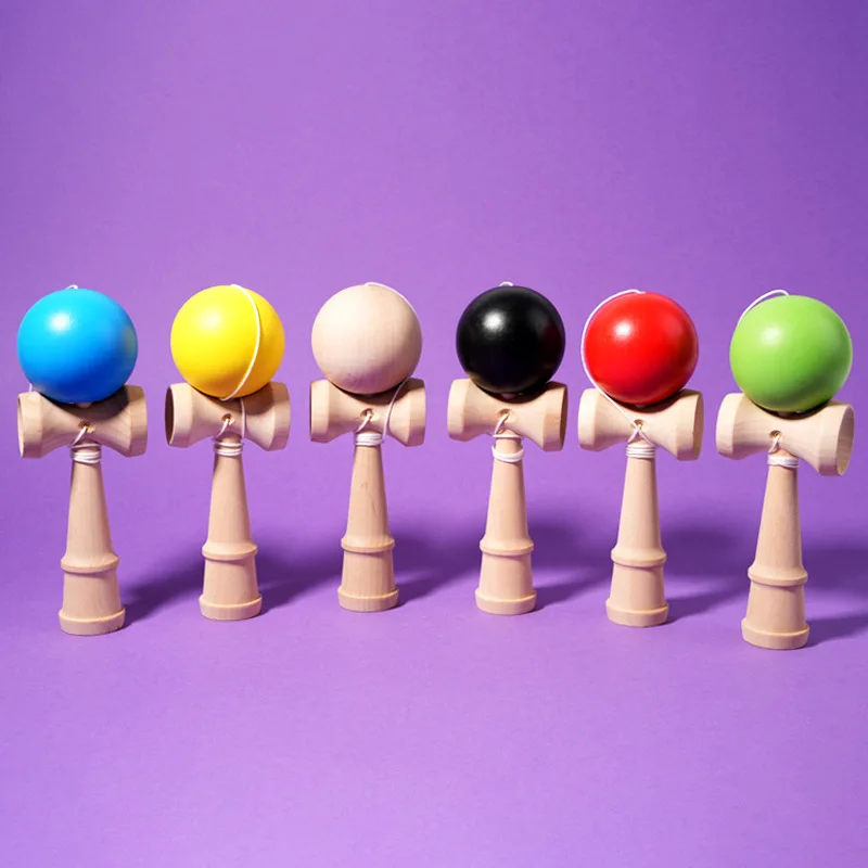 Zabawna Piłka Kendama z Drewna Malowanego, Piłka do Ćwiczeń w Pomieszczeniach, Trening Koordynacji Oko-Ręka dla Dzieci, Piłka do Żonglerki na Zewnątrz