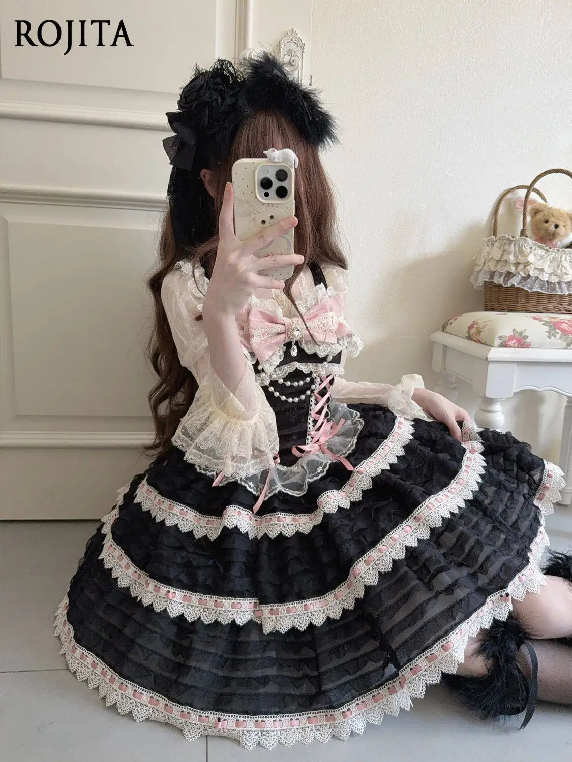 

Japanese Style Original Design Lolita Dress Jsk Suspender Dress for Women Summer Black Lolita Dress 2026 New
