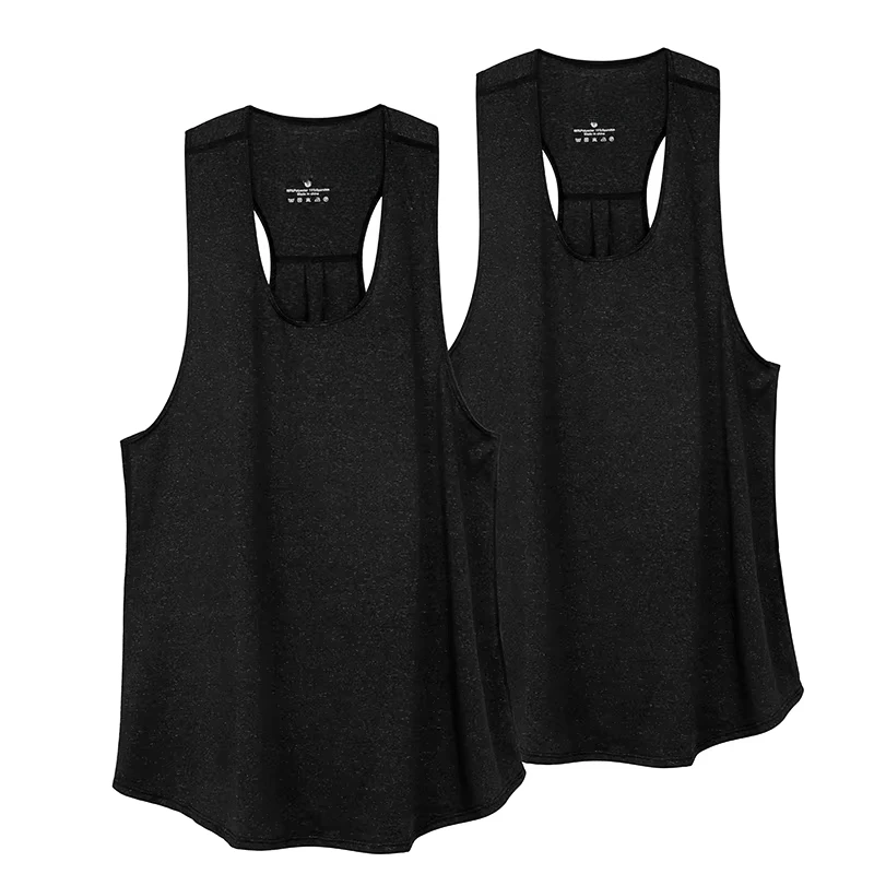 VEQKING-Chaleco deportivo de secado rápido para mujer, camiseta sin mangas para Fitness, camiseta de entrenamiento de gimnasia y Yoga, Top para correr con espalda cruzada, chaleco con cuello en U, 2 uds.