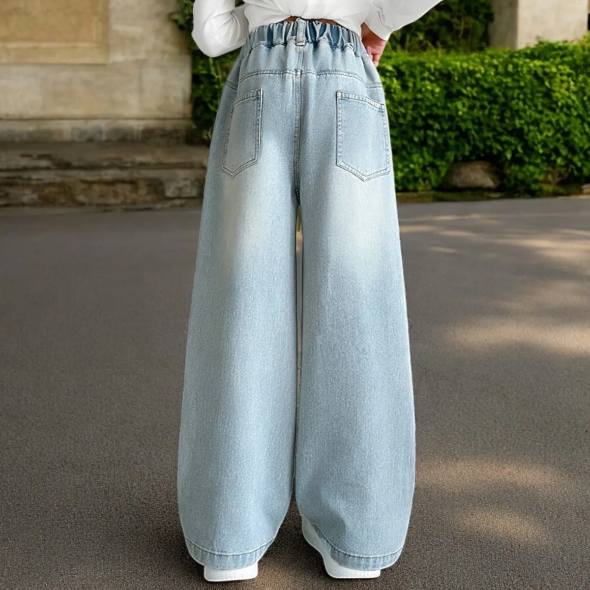 Girls Flower Print Pants Toddler Kids Jeans Children Floral Trousers Teenagers School Outfits Baby Clothes 5 7 9 10 12 13 Years