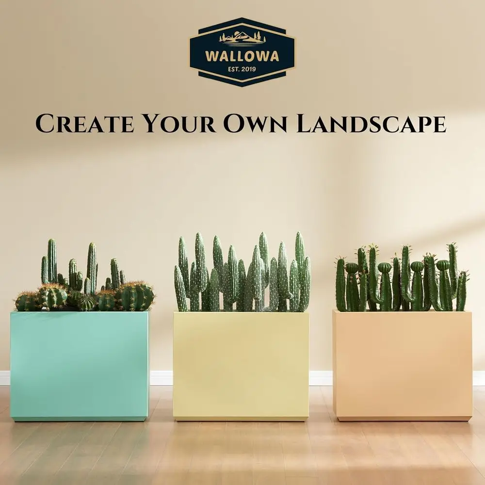 Wytrzymały doniczka ogrodowa Wallowa, kolor koralowo-brzoskwiniowy, 30 cm x 10 cm x 24 cm, 14 kg, wysoki przegroda