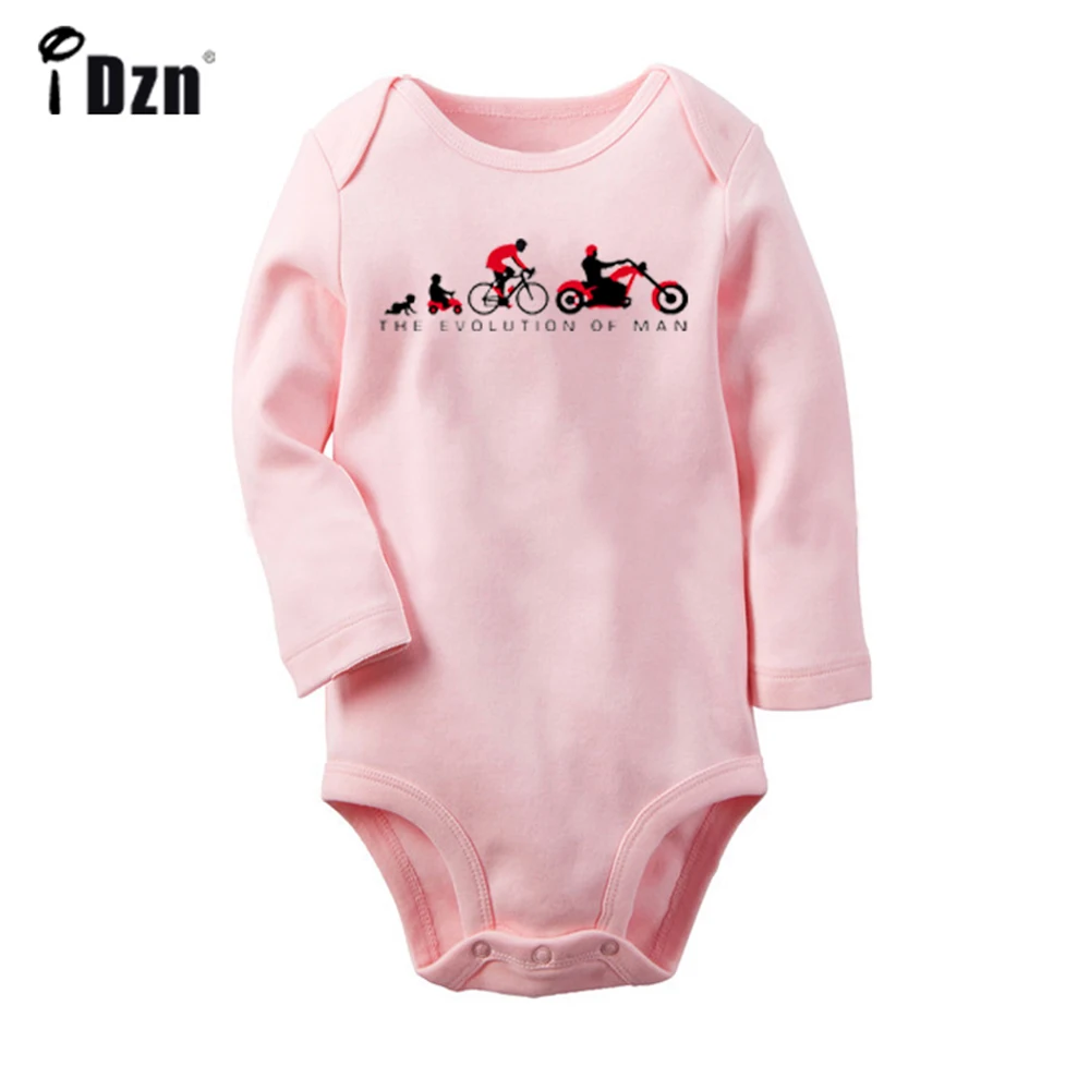 The Evolution of Motorbike Cute Baby Rompers Baby Boys Girls Fun Print Bodysuit Infant Long Sleeves Jumpsuit Kids Soft Clothes