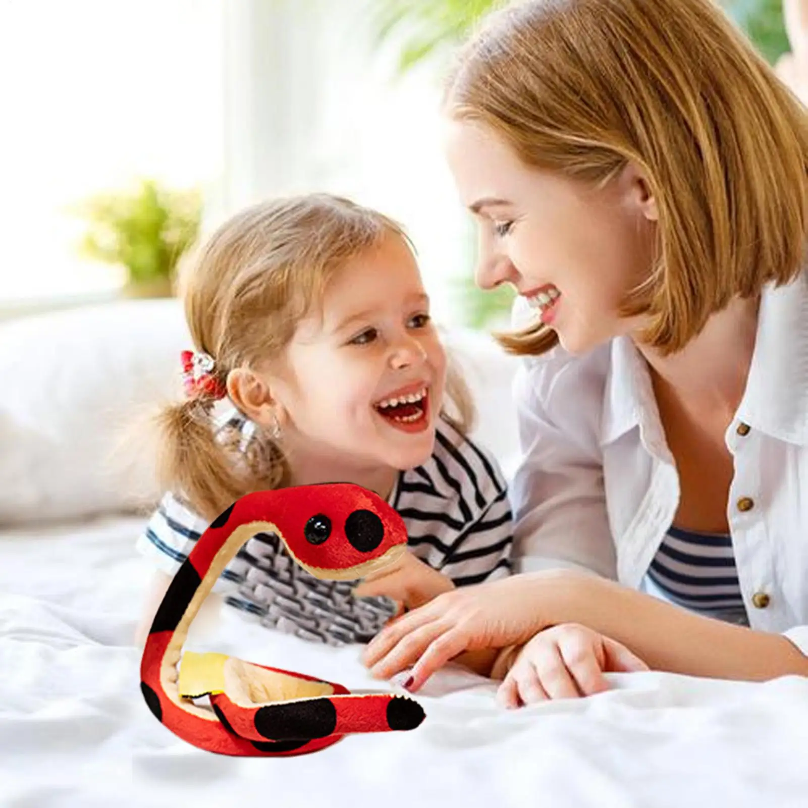 Snake Plushie Soft Cuddly Snake Plushie Hangable Toy Skin-Friendly Stuffed Snake Wrist Doll With Flexible Joint For Hair Wrists