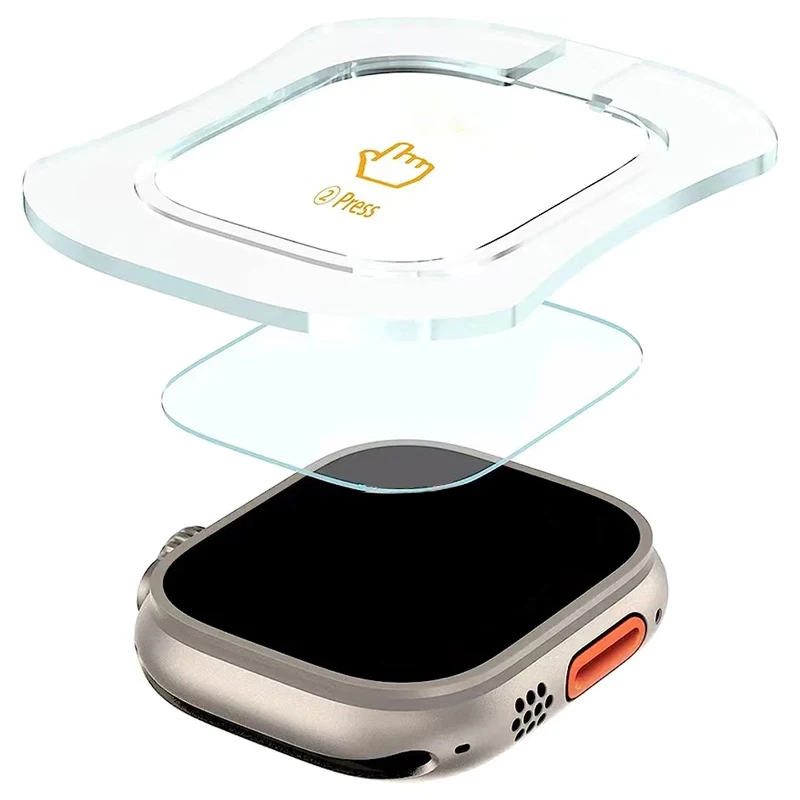 Strumento di allineamento con pellicola in vetro temperato HD per Apple Watch Series 8 Ultra 49mm Proteggi schermo facile da installare per Iwatch 49mm