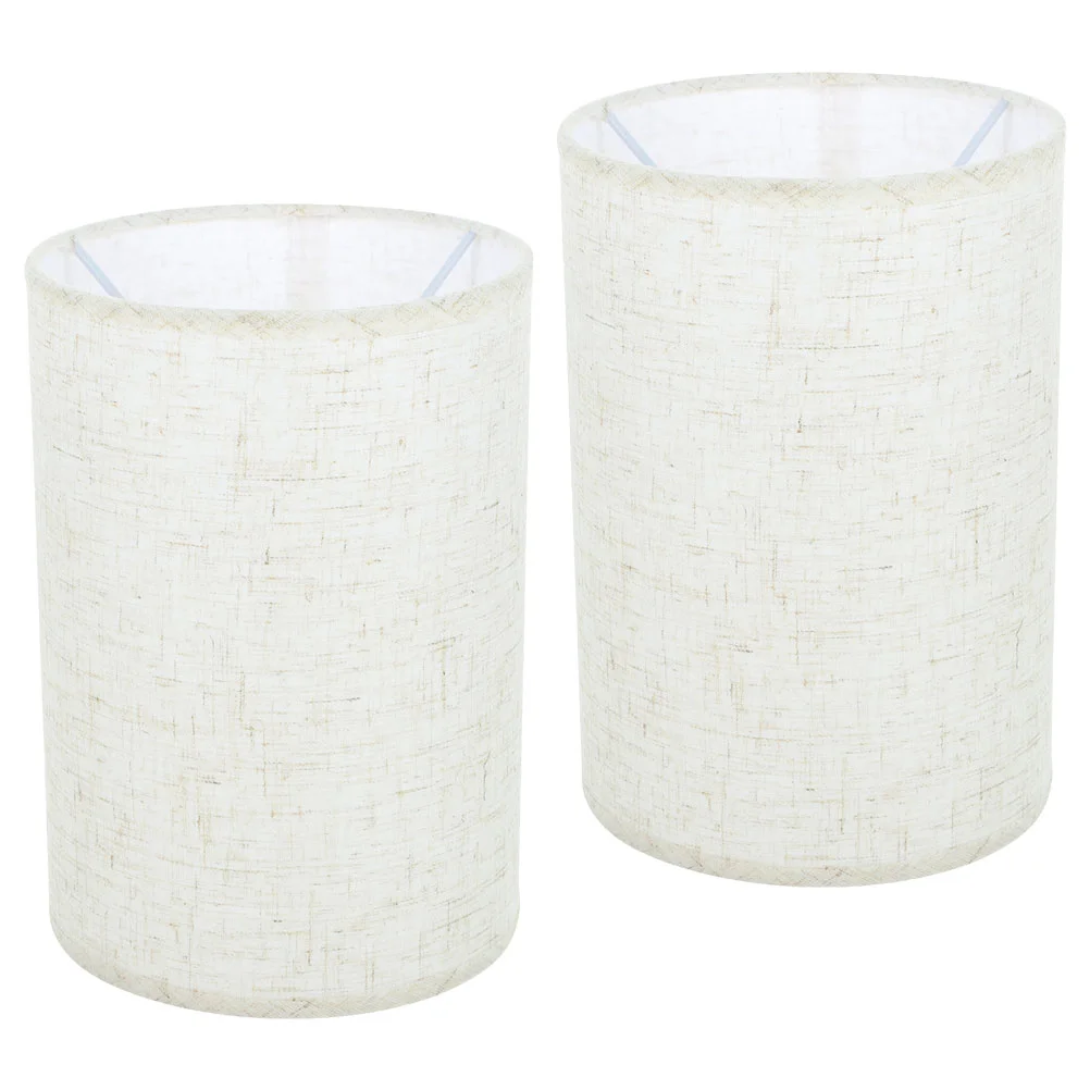 

2 Pcs Indoor Lampshade Linen Fabric for Table Light Lampshades Floor Barrel Supply