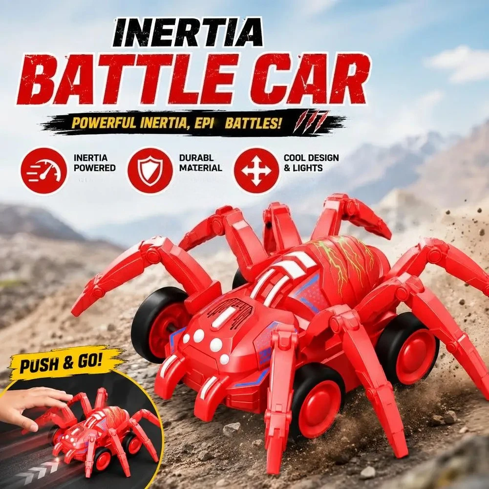 Bionic Spider Stunt Toy Car Inertia Friction‑Powered Two‑Way Push & Go Vehicle Toddler Educational Play Toy Kids Birthday Gift
