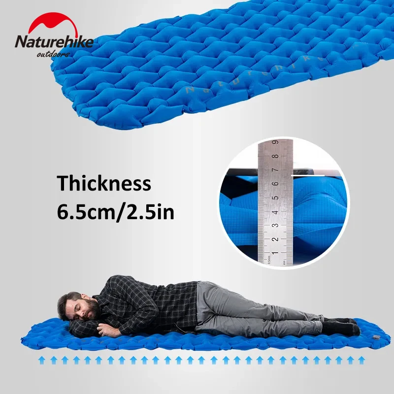 

Naturehike Inflatable Mattress Portable Nylon Mat Air Sleeping Pad Ultralight Camping Outdoor Folding Single Double Car Bed TPU