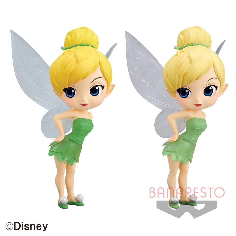 Bandai 14Cm Original Disney Characters Qposket Tinker Bell Action Figure Toys For Kids Gift Collectible Model Ornaments