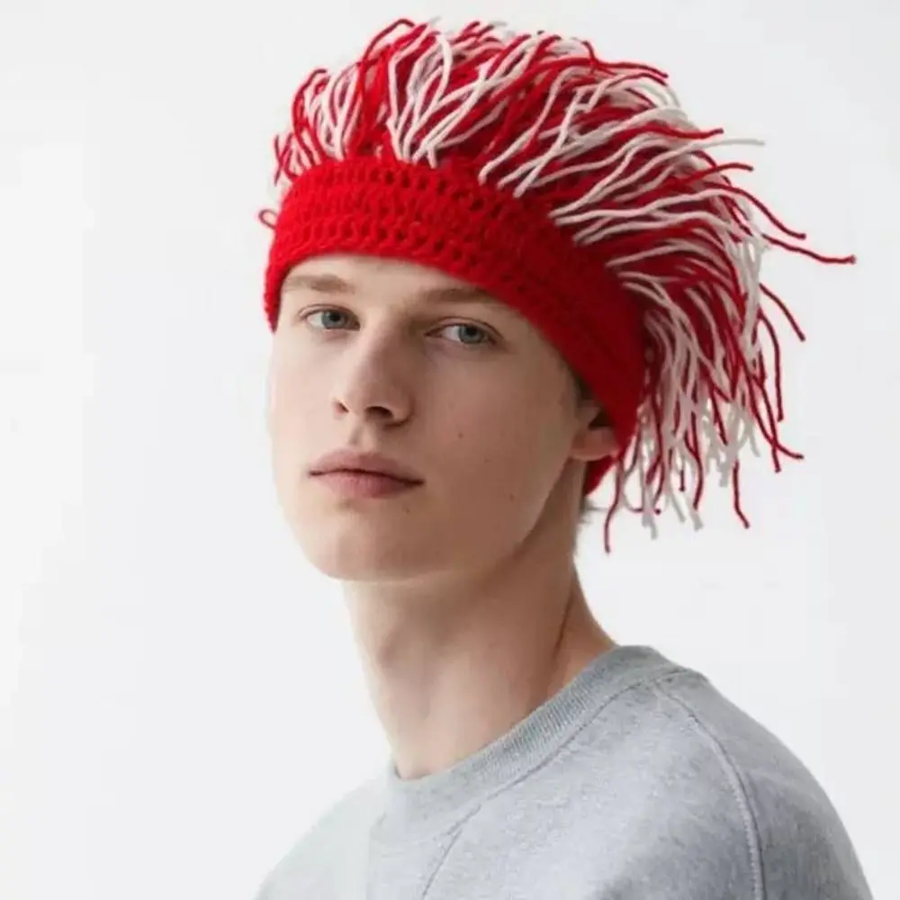 

Playful Warm Reggae Dreadlocks Knitted Hat Synthetic Hair Thick Dreadlocks Wig Stretchy Handmade Braid Hat Women