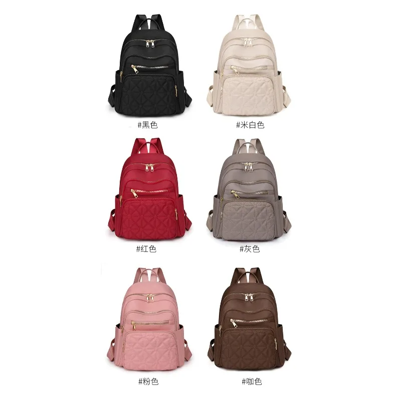 High Quality Large Capacity Nylon Fashion Backpacks Solid Zipper Commute Backpacks for Women 2024 Casual Versatile Hot Sale