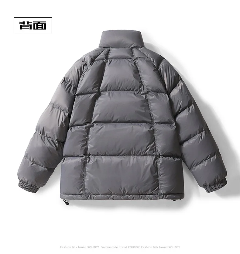 Men's Winter Casual Thick Warm Standing Collar Cotton Coat Youth Trendy Workwear Jacket