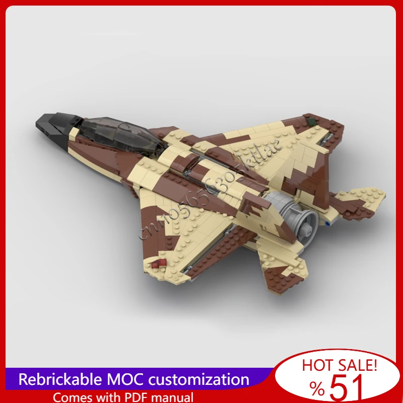 New 644 PCS MOC Camouflage Jet Fighter Model Modular Building Blocks Technology Assembly For Children Toy Surprise Festival Gift
