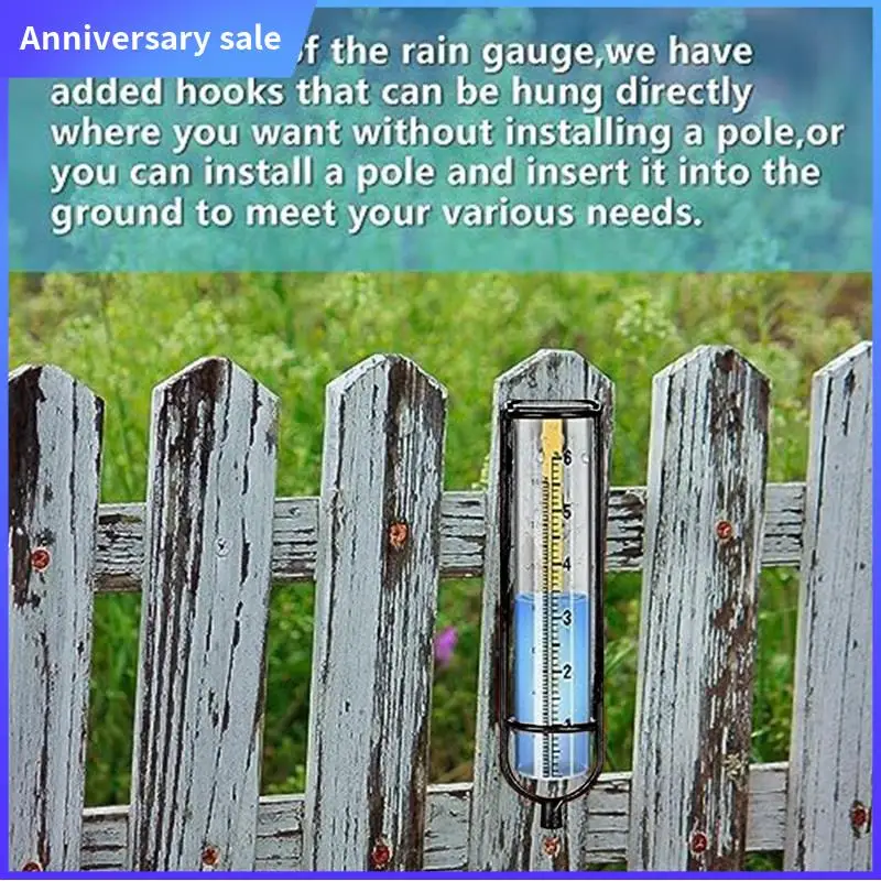 Rain Gauge , 6Inch Glass Rain Gauge Rain Gauges For Yard With Stake Best Rated Rain Gauges For Yard With Stake (Blue) Durable
