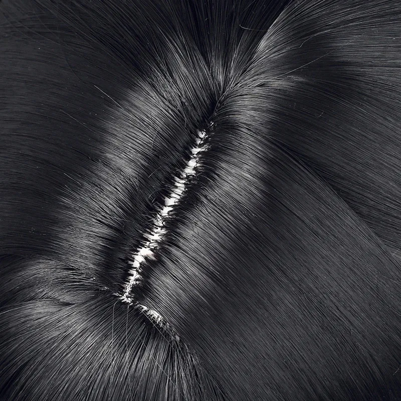 2025 11 هوشيمي ميابي شعر مستعار تأثيري 70 سنتيمتر طويل أسود مقاومة للحرارة الشعر الاصطناعية #6