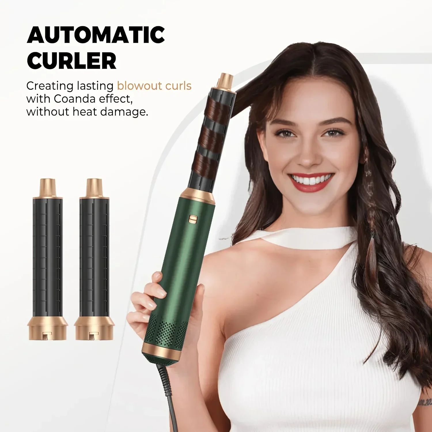 Five-in-one Hair Styling Comb, Featuring Heat Styling and Negative Ion Technology - a Multi-functional Blow Dryer, Curling Iron