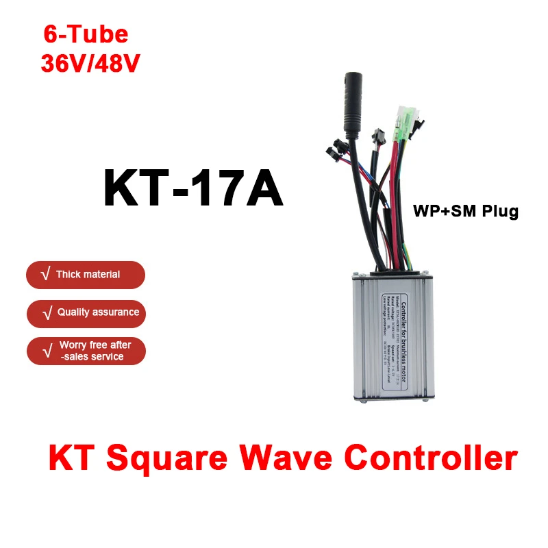 Original Electric bicycle Scooter Controller E-bike 36V/48V 6-Tube KT-17A Square Wave SM Controller,Bicycle refit Accessory