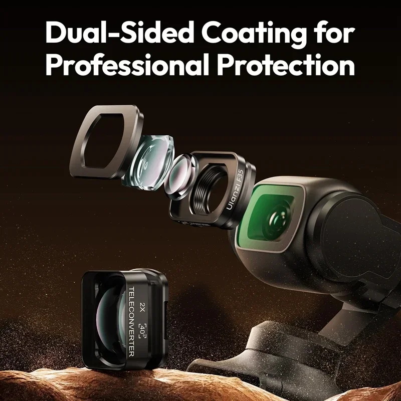 

Ulanzi F35 Pocket 3 Wide-Angle Lens & Telephoto Lens for DJI Osmo Pocket 3 Magnetic Photograph Sports Camera Filter Accessories