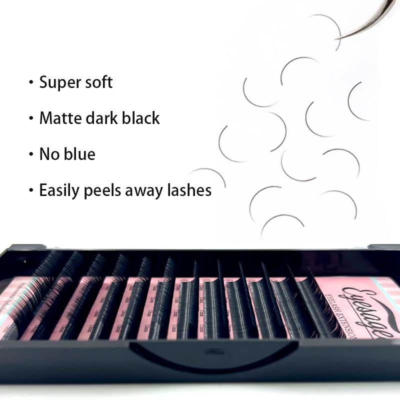 Super Soft Extension ciglia C D Curl Individual Supplie Volume Faux Mink Lashes Natural Premium Matte Black 16 righe/vassoio