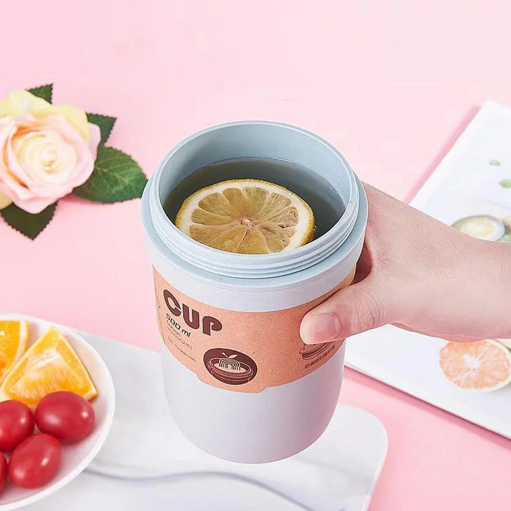 

1pc Insulated Soup Mug Double Layer Vacuum Cup Portable Leak Proof Water Bottle For Travel Outdoor Winter Gift Kitchen Barware