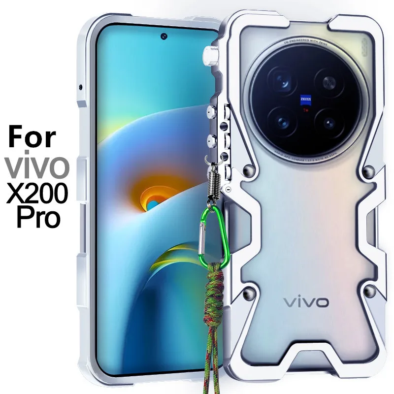 Armor Screw Metal Frame Shockproof Cover For Vivo X200 Pro Aluminium Bumper Cases Heavy Duty Fundas For Vivo X200 Pro